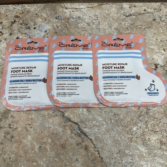 The Creme Shop Other - 3 Pack The Creme Shop Foot Mask Moisture Repair Almond Oil Shea Butter New